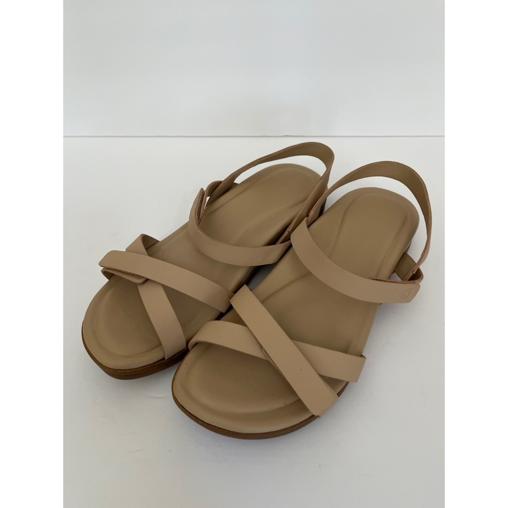 Abeo Neutral Tan Cross-Strap Slingback Sandals
